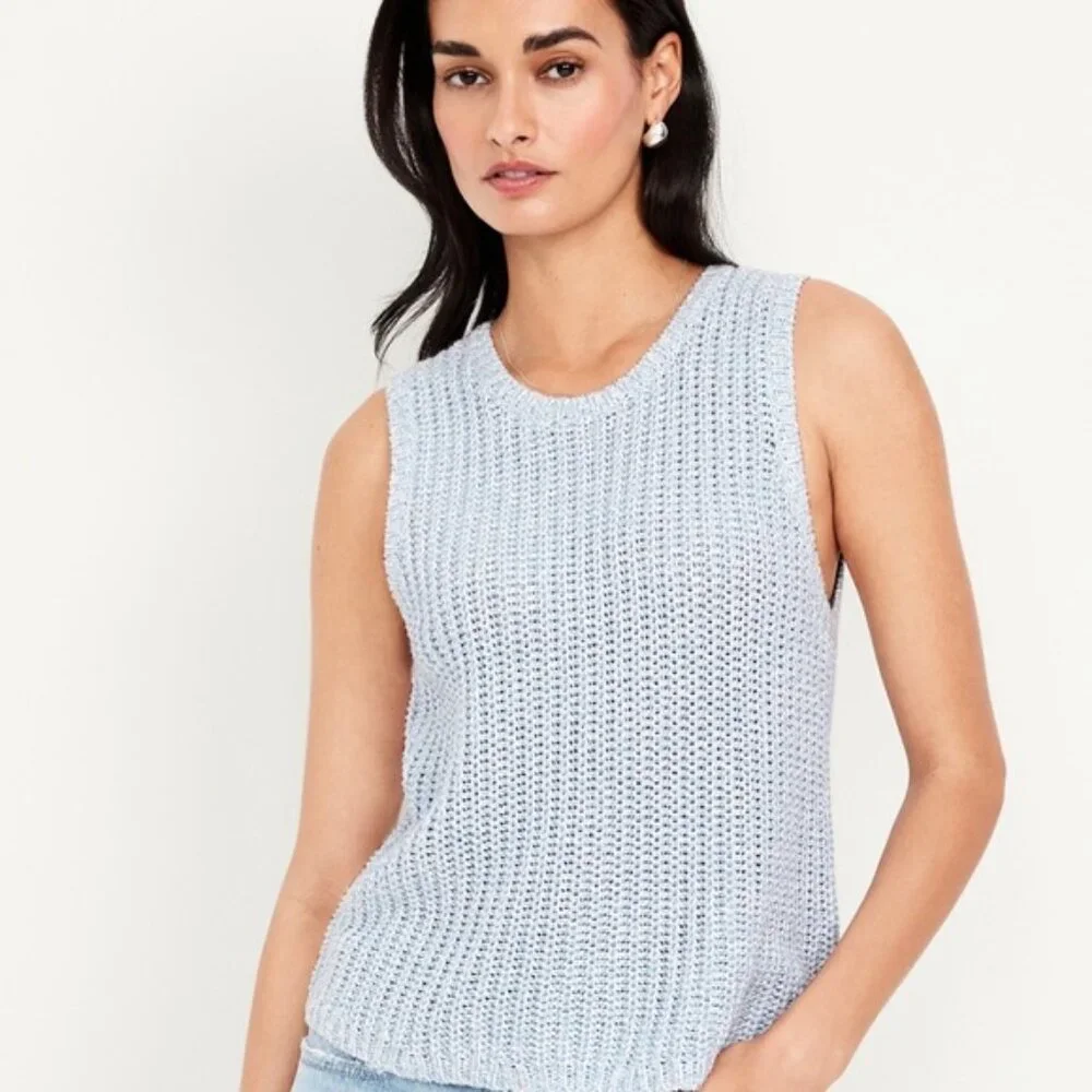 Old Navy Sleeveless Open-Stitch Sweater Tank Small - Picture 1 of 5